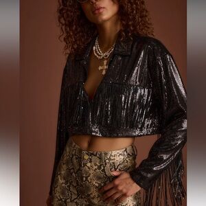 12th Tribe Star Crossed Black Sequin Jacket